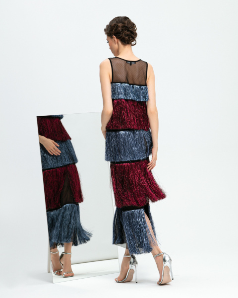 Платье-мишура макси