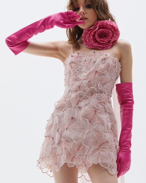 Мини-сарафан футляр из органзы