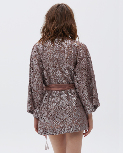 Кимоно  кружевное с поясом-бантом