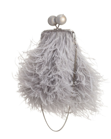 Перьевой клатч с цепочкой