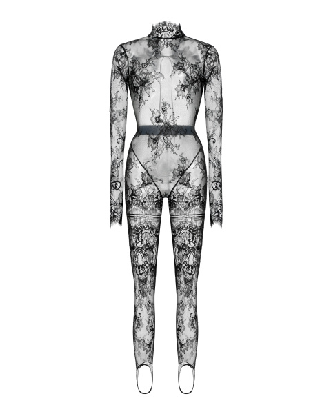 Комбинезон со штрипками кружевной