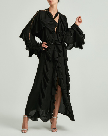 Накидка с поясом и воланами