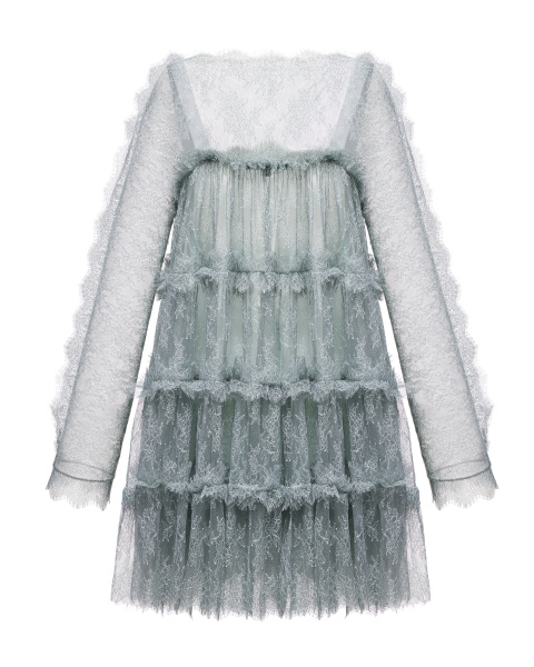 Мини платье из кружева шантильи