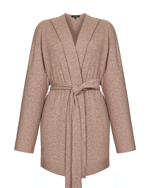 Кардиган из меланжа с поясом