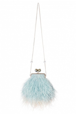 Перьевой клатч с цепочкой