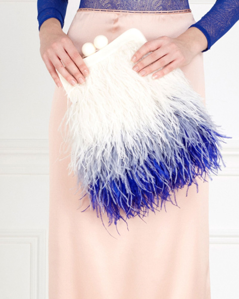 Перьевой клатч на пластике Перьевой клатч на пластике