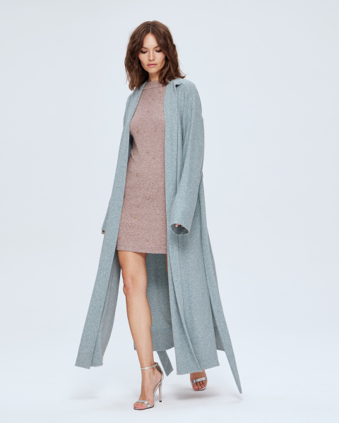 Кардиган из меланжа с поясом