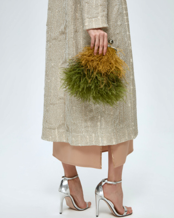 Перьевой клатч с цепочкой