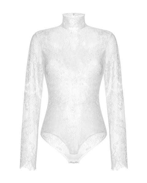 Боди-водолазка кружевное