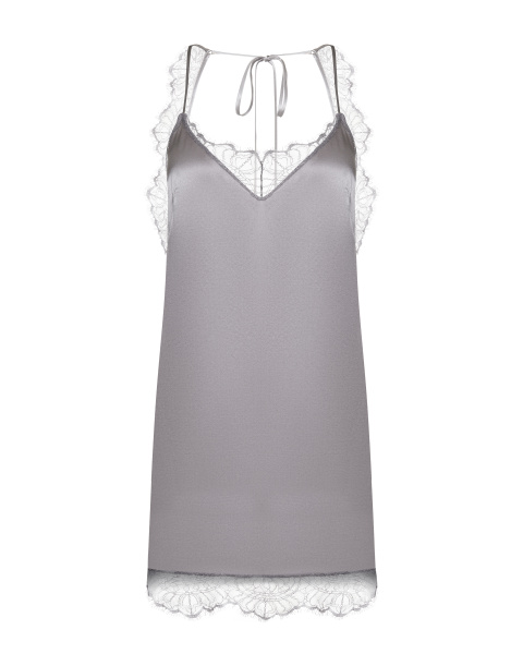 Комбинация мини с кружевом и открытой спинкой