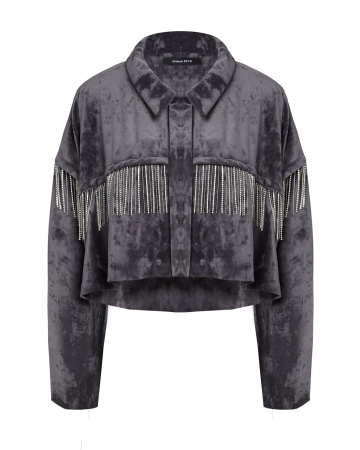 Тренч-Бомбер трансформер со стразами