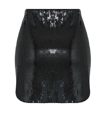 Юбка мини из трикотажа с пайетками