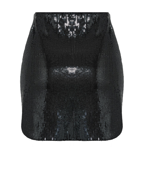 Юбка мини из трикотажа с пайетками