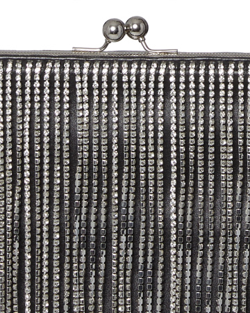 Клатч  со стразовой цепью и со съемной цепочкой