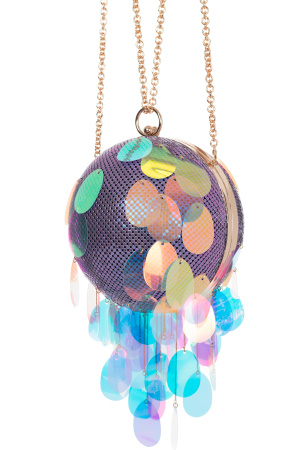 Клатч из эко-замши с цепочкой