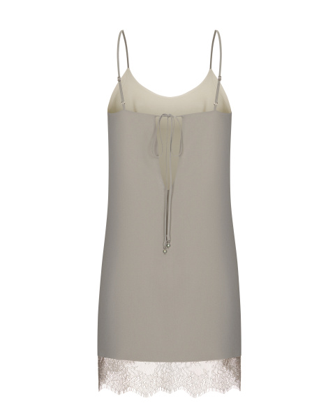 Платье-комбинация мини с кружевом