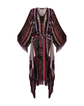 Шелковая накидка с поясом