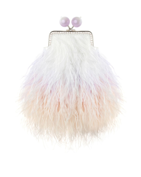 Перьевой клатч с цепочкой