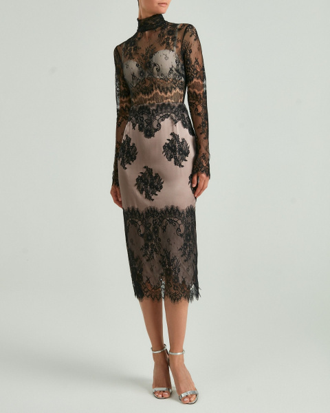 Боди-водолазка кружевное