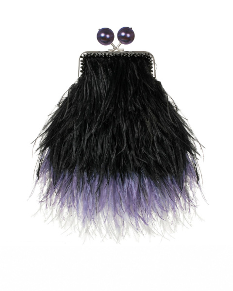 Перьевой клатч с цепочкой