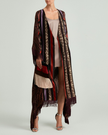 Шелковая накидка с поясом