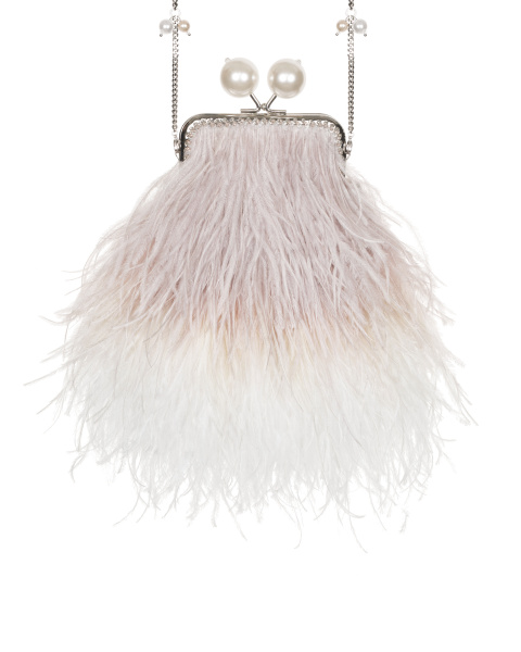 Перьевой клатч с цепочкой