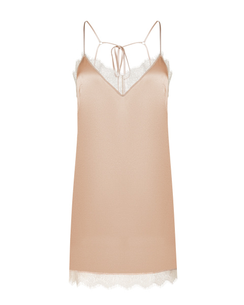 Комбинация мини с кружевом и открытой спинкой