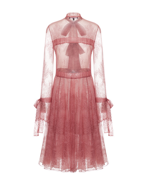 Платье кружевное с лентами