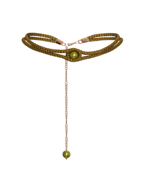 Пояс из витого шнура с бусиной