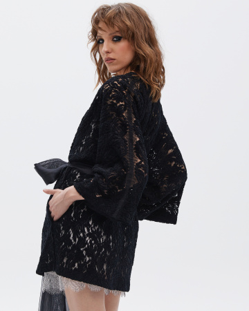 Кимоно  кружевное с поясом-бантом