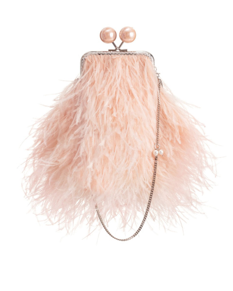 Перьевой клатч с цепочкой