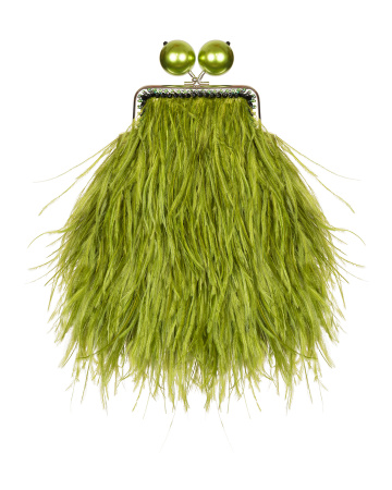 Перьевой клатч с цепочкой