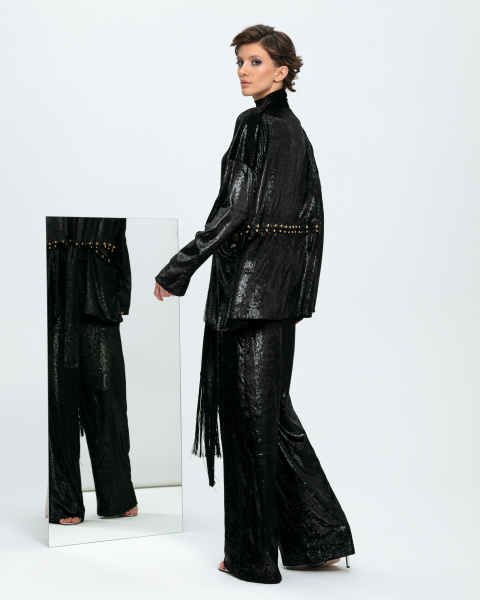 Брюки прямые с кокеткой