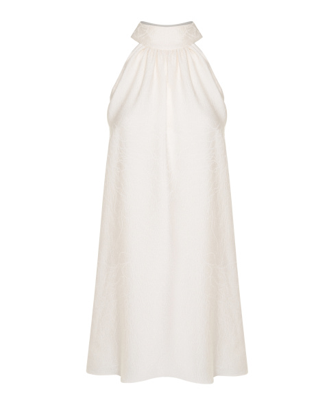 Мини платье со стойкой и американской проймой