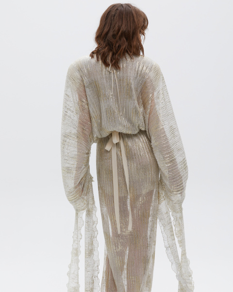 Плиссированное макси платье  