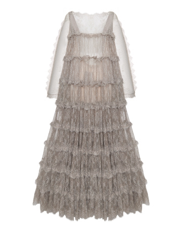 Макси платье из кружева шантильи