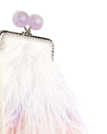 Перьевой клатч с цепочкой