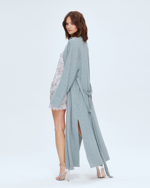 Кардиган из меланжа с поясом