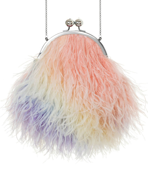 Перьевой клатч с цепочкой