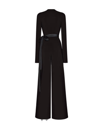 Комбинезон с разрезом и оборками