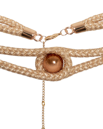 Пояс из витого шнура с бусиной