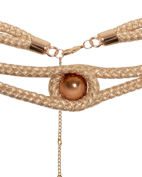 Пояс из витого шнура с бусиной