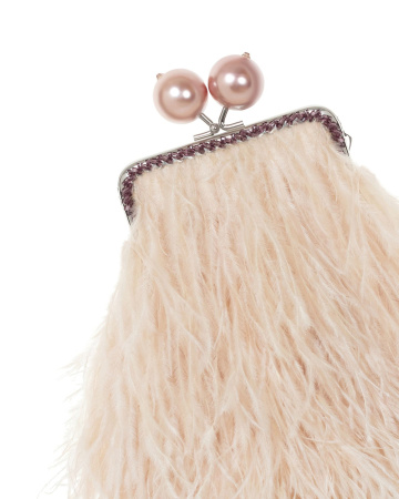 Перьевой клатч с цепочкой