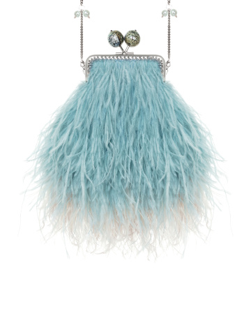 Перьевой клатч с цепочкой