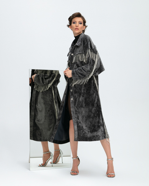 Тренч-Бомбер трансформер со стразами