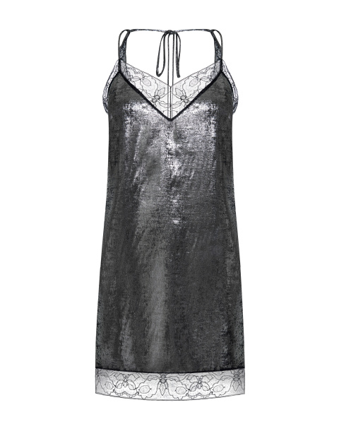 Комбинация мини с кружевом и открытой спинкой