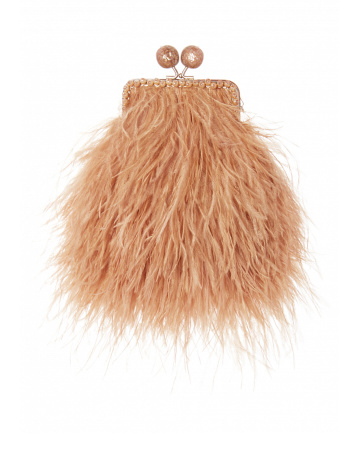 Перьевой клатч с цепочкой