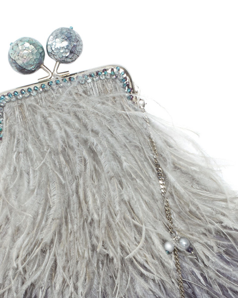 Перьевой клатч с цепочкой Перьевой клатч с цепочкой