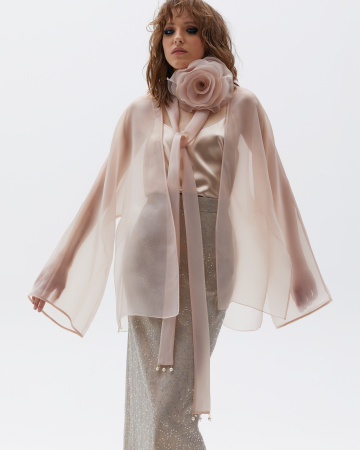 Свободная блуза-кимоно с лентами