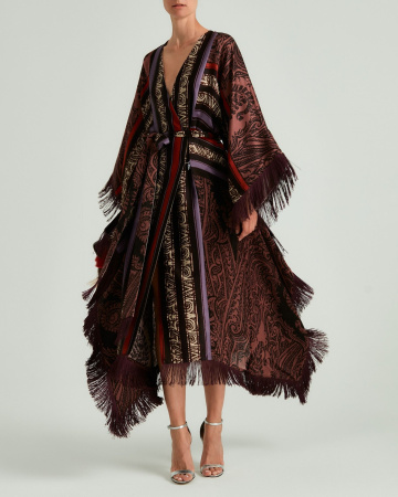 Шелковая накидка с поясом